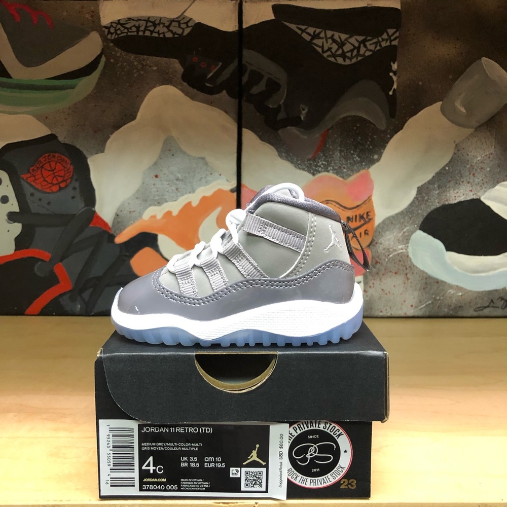 Brand New Jordan 11 Cool Grey Size 4c Toddler w/ original Box